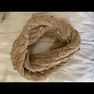 Knitted Cowl Neck Scarf, Beige